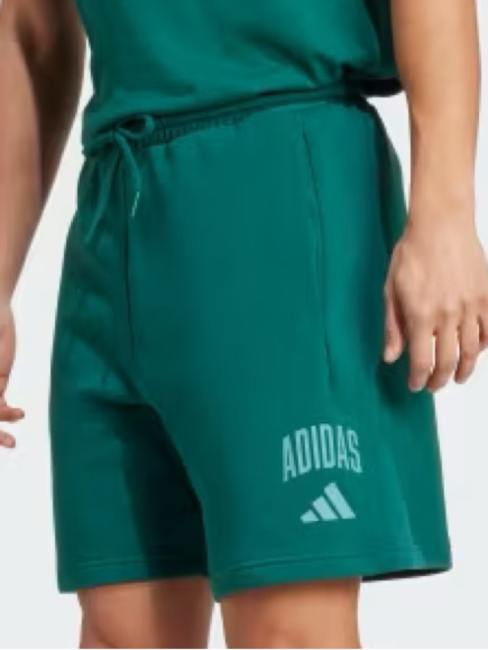 Adidas Men 3XL Green Powder Teal Fleece Logo Collegiate Sweat Shorts NWT